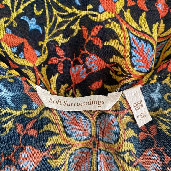 Soft Surroundings Colorful Printed Runa Tassel Cover Up Kimono OS - Picture 7 of 7